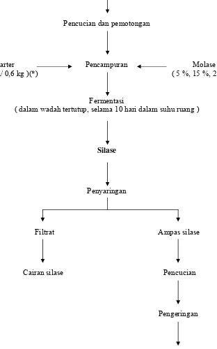 Gambar 5  Skema pembuatan silase limbah udang dan ampas silase kering   ( Modifikasi Kupepawati 1992(*) dan Suryani et al