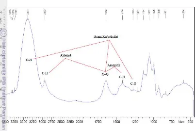 Gambar 12 Spektrum hasil analisis FT-IR GAC 
