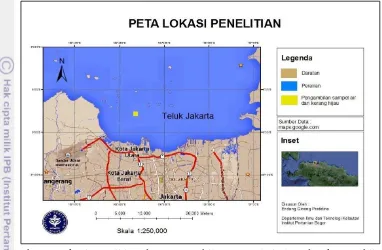 Gambar 1 Lokasi penelitian dan pengambilan sampel air laut dan kerang hijau di 