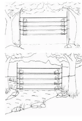 Figure 2 Illustration of mist net replacement (Kunz 1988) 