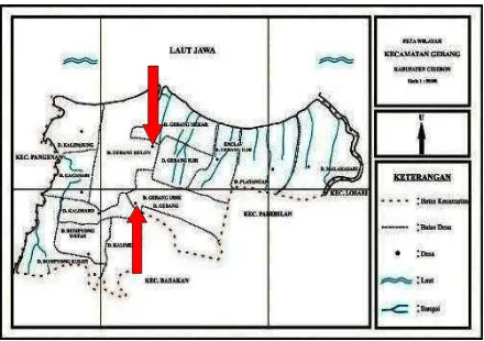 Gambar 34  Peta Kecamatan Gebang, Cirebon, Jawa Barat   