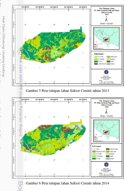 Gambar 5 Peta tutupan lahan Sektor Cerenti tahun 2013 