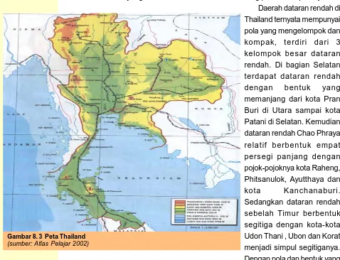Gambar 8. 3  Peta Thailand(sumber: Atlas Pelajar 2002)