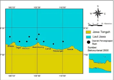 Gambar 4 Peta sebaran daerah penangkapan ikan 