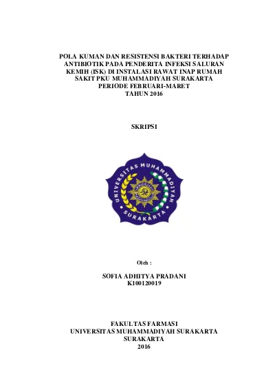 POLA KUMAN DAN RESISTENSI BAKTERI TERHADAP ANTIBIOTIK PADA PENDERITA ...