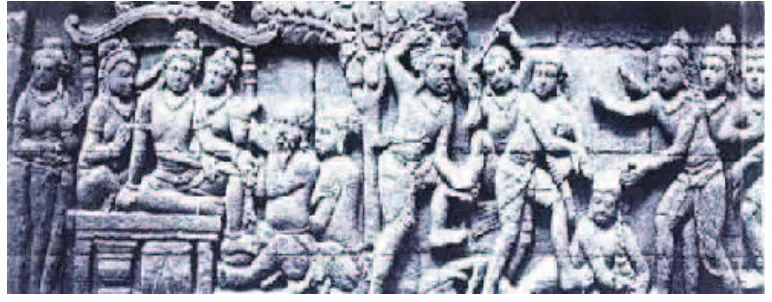 Gambar  9.9.  Relief Pada Stupa Borobudur