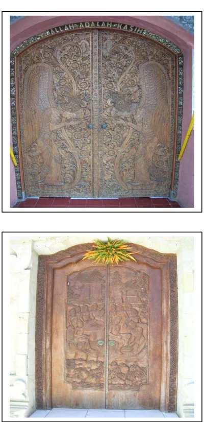 Gambar 60. Ragam hias pintu utama Gereja Bukit Doa Nusa Dua Sumber: Dokumen penulis. 