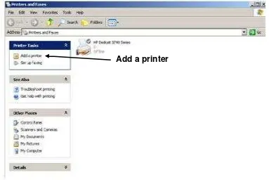 Gambar 3.11  Tampilan jendela Add Printer Wizard and Faxes 