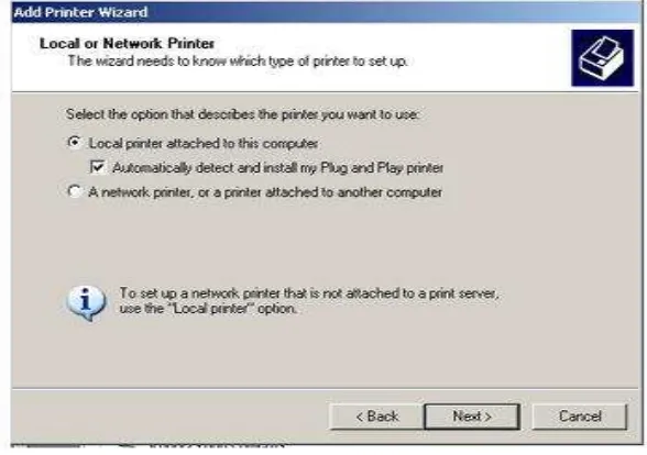 Gambar 3.13  Kotak Dialog Select a Printer Port 