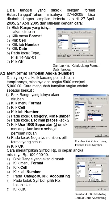 Gambar 4.7 Kotak dialog Format Cells Accounting 