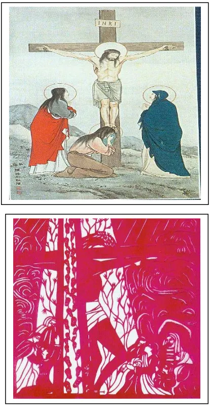 Gambar 56. The Crucifixion Lukisan tradisional China 