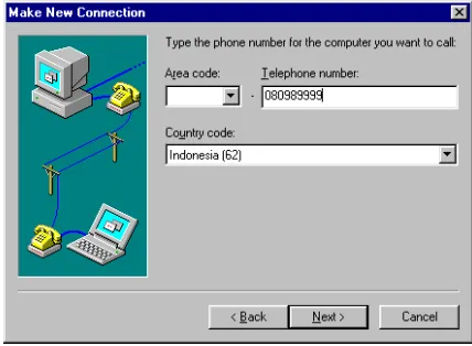 Gambar 9. Make New Connection pada Windows 98  