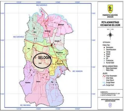 Gambar  8. Peta Administratif Kecamatan Selogiri 