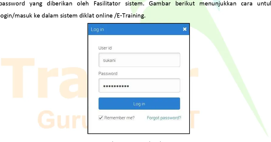 Gambar 3. Tampilan awal situs Diklat Online / E-training guru melek IT 