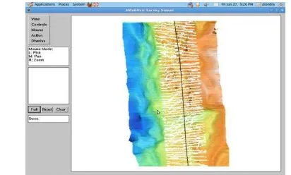 Gambar 6 Profil batimetri dalam jendela 3D Soundings 