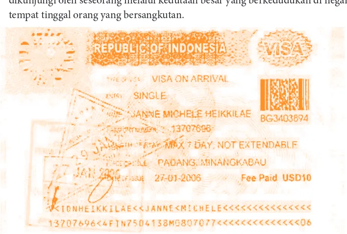 Gambar 2.7 Visa yang dikeluarkan oleh Pemerintah Indonesia