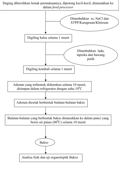 Gambar 3. Skema Pembuatan Bakso 
