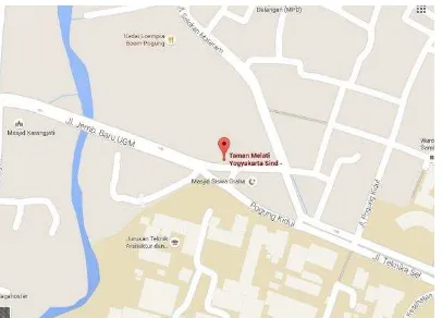 Gambar 0.6 Peta lokasi Taman melati sinduadi Yogyakarta  Sumber : (Google, 2016) 