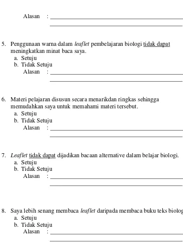 Tabel 4. Kriteria Tingkat Kemenarikan Bahan Ajar Leaflet 
