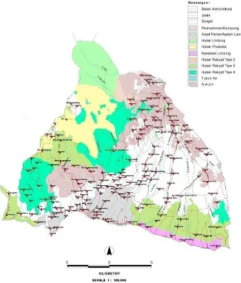 Gambar 2 : Peta Kabaputen. Bantaeng (dikutip dari peta citra satelit potensi hutan rakyat  Kabupaten