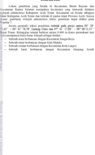 Gambar 7.  Secara geografis lokasi penelitian terletak pada posisi antara 04° 20’ 