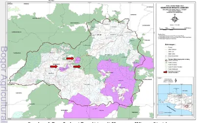 Gambar 2 Peta Lokasi Penelitian di Kawasan Wisata Ciwidey 