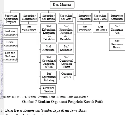 Gambar 7 Struktur Organisasi Pengelola Kawah Putih 