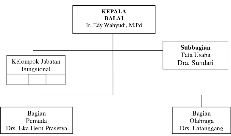 Gambar 1. Struktur Organisasi Balai Pemuda dan Olahraga Yogyakarta   