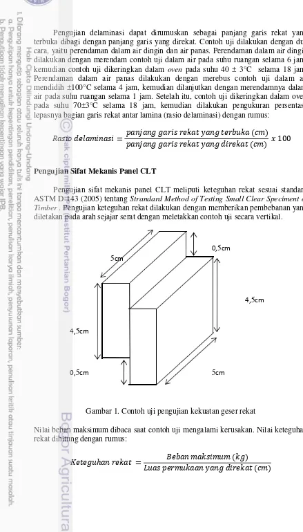 Gambar 1. Contoh uji pengujian kekuatan geser rekat 