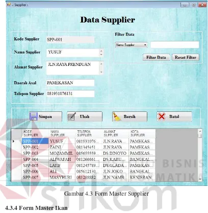 Gambar 4.3 Form Master Supplier 