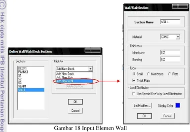 Gambar 18 Input Elemen Wall 