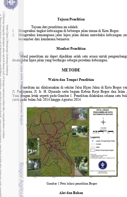 Gambar 1 Peta lokasi penelitian Bogor 