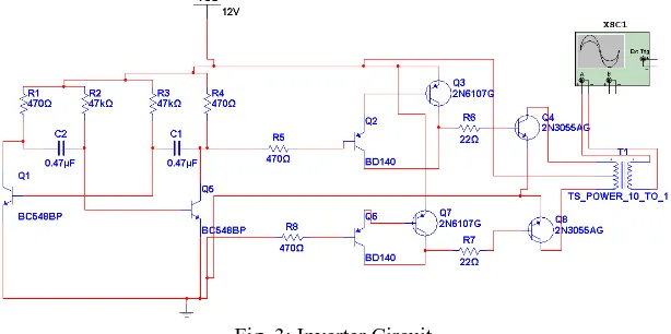Fig. 3: Inverter Circuit  Fig. 4 shows the controller circuit in the aquaponic system