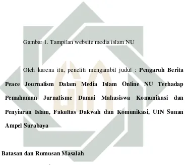 Gambar 1. Tampilan website media islam NU 