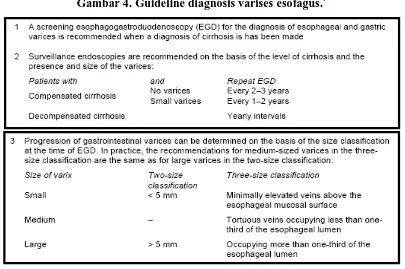 Gambar 4. Guideline diagnosis varises esofagus.9 