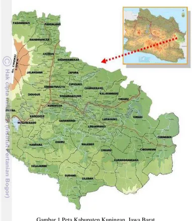Gambar 1 Peta Kabupaten Kuningan, Jawa Barat 