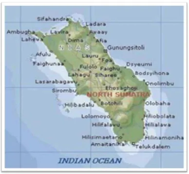Gambar 3.2 Peta Pulau Nias. 