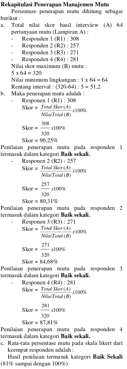 Tabel 1.1 Rekapitulasi Hasil penilaian K3LM 