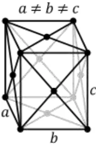 Gambar 2. Sistem kristal orthorombik (Wikipedia). 