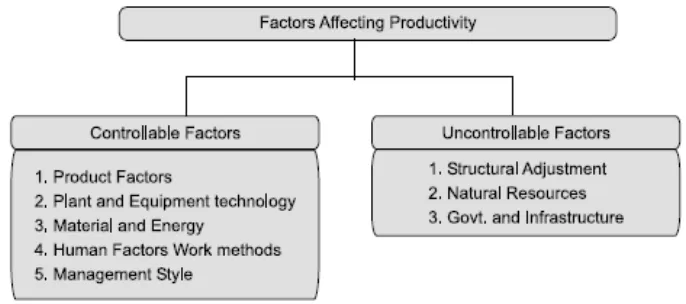 Figure 2.1 shows the factors affecting the productivity (Buffet, 2007). 