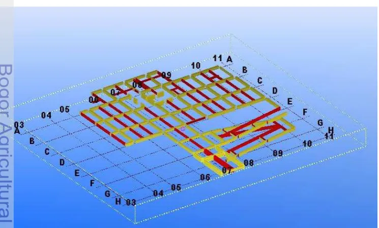 Gambar 8 Pemodelan balok beton pada Tekla Structures 
