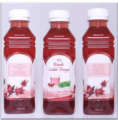 Gambar 12 Foto desain produk minuman rosella dengan lidah buaya pilihan 