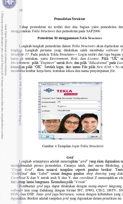 Gambar 4 Tampilan login Tekla Structures 