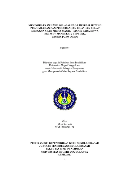 MENINGKATKAN HASIL BELAJAR PADA OPERASI HITUNG PENJUMLAHAN DAN ...