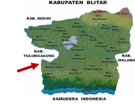 Gambar 4 Peta Wilayah Kabupaten Blitar 