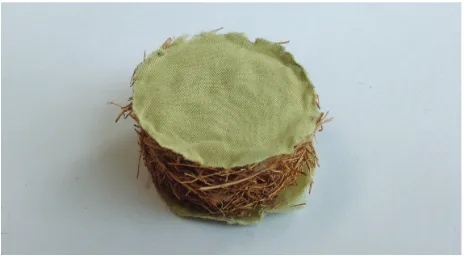Figure 10: Sample of the paddy ﬁber attached with polyester fabric.