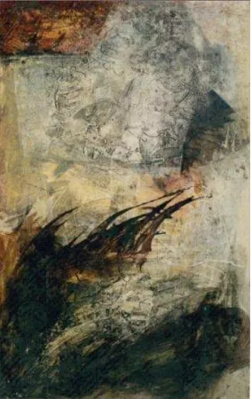 Gambar III:  Lukisan Abstrak “Pembentukan Jagad Raya”, Akrilik di Atas Kanvas, 150 cm x 110 cm, 1998