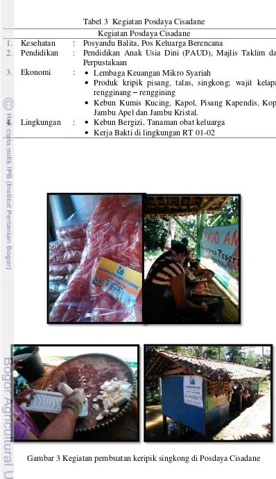 Gambar 3 Kegiatan pembuatan keripik singkong di Posdaya Cisadane 