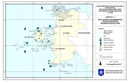 Gambar 4. Peta pengembangan pulau-pulau kecil di Kabupaten Belitung 