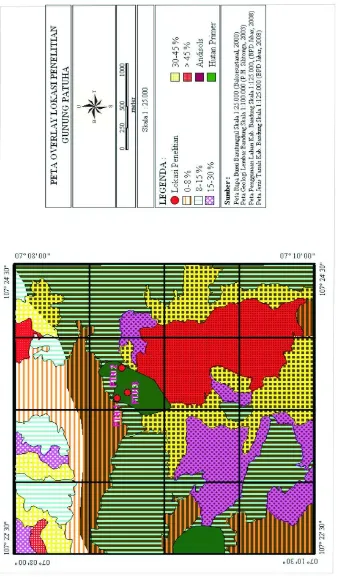 Gambar 2.  Peta Overlay Lokasi Penelitian Gunung Patuha 